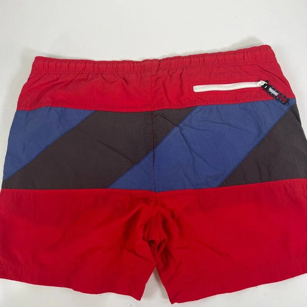 TOMMY HILFIGER Authentic Sailing Gear US/55 Mens Red Blue Swim‎ Shorts Trunks M